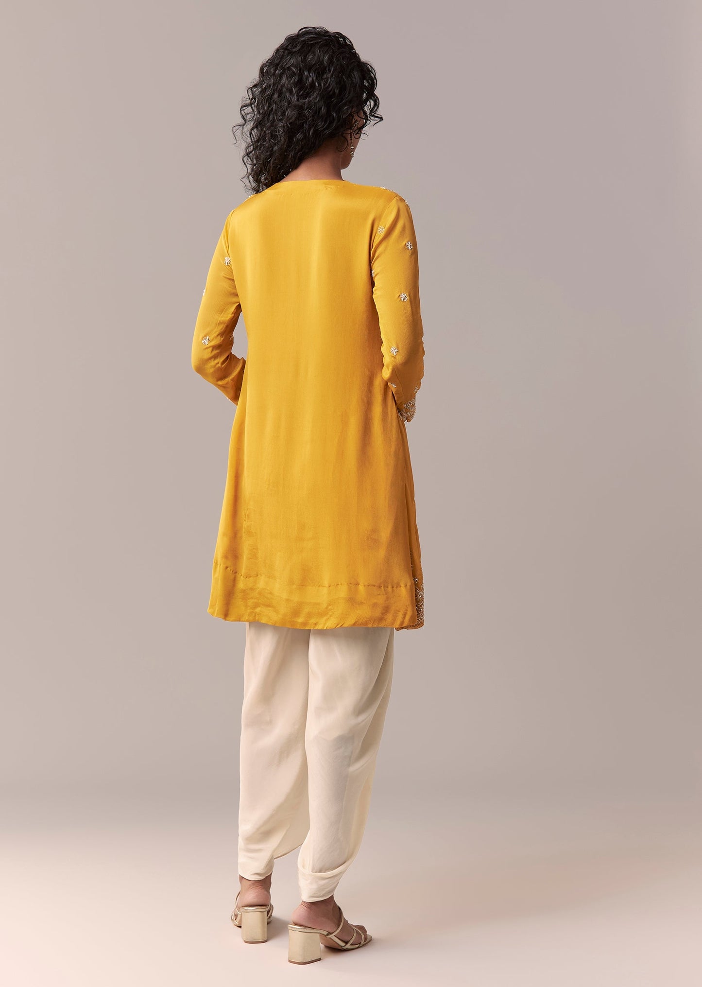 Yellow Embellished Dhoti Suit Set