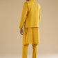 Yellow Embroidered Silk Kurta Jacket Set