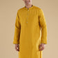 Yellow Embroidered Silk Kurta Jacket Set