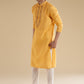 Yellow Embroidered Silk Kurtas Sets