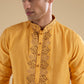 Yellow Embroidered Silk Kurtas Sets