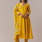 Yellow Gotta & Zardosi Anarkali Set With Dupatta