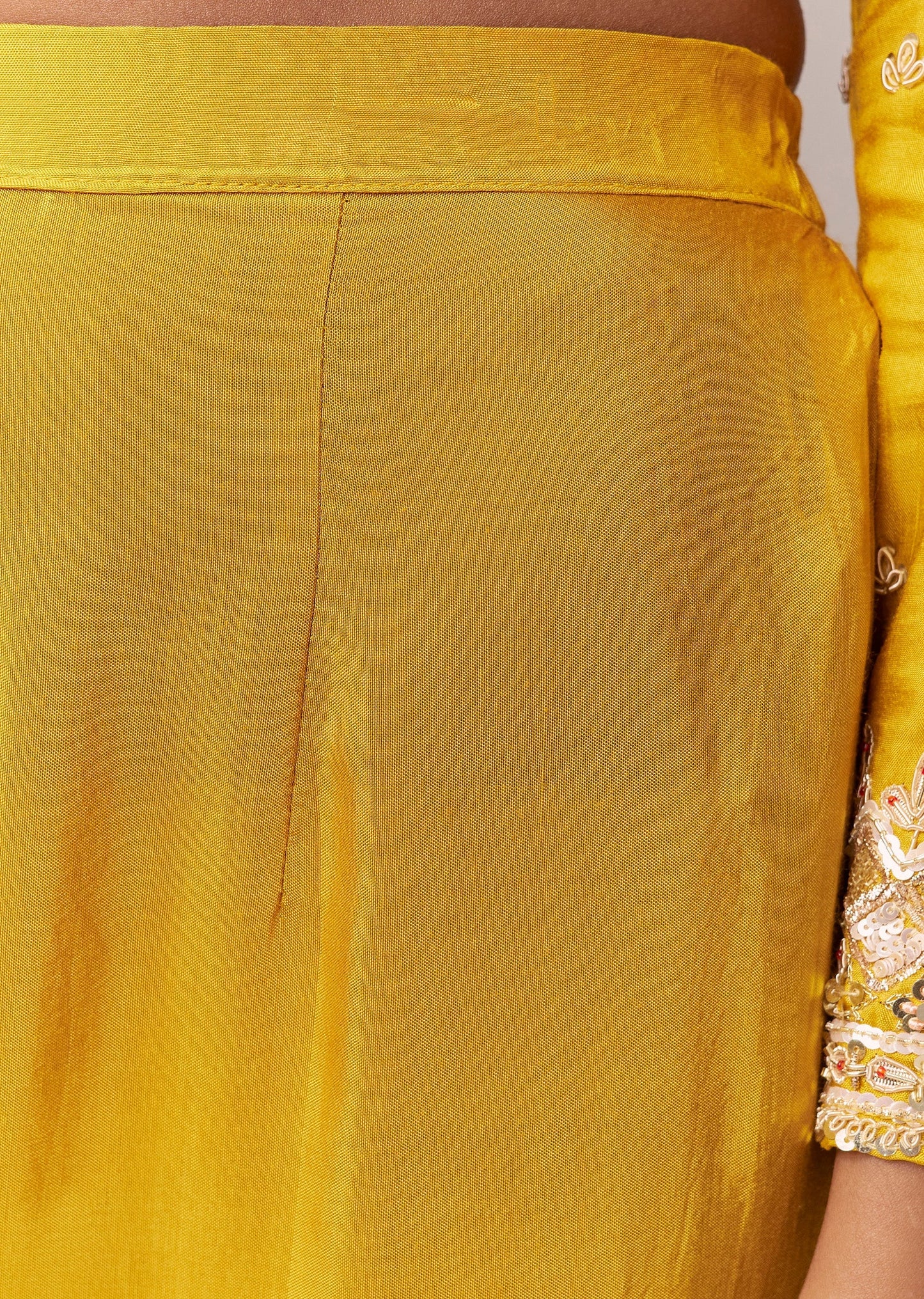 Yellow Gotta & Zardosi Anarkali Set With Dupatta