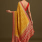 Yellow Khaddi Georgette Bandhani Weave Cutdana Saree