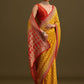 Yellow Khaddi Georgette Bandhani Weave Cutdana Saree